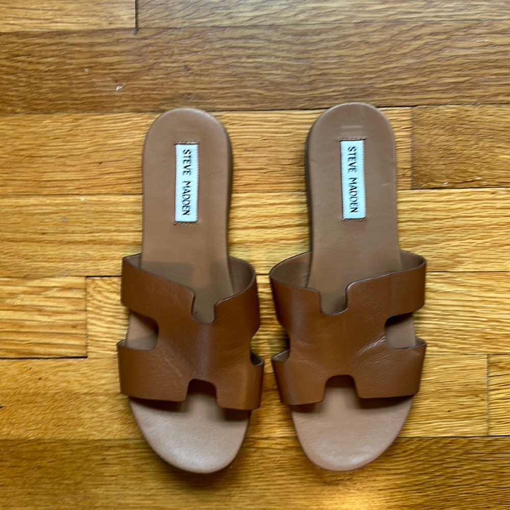 Steve Madden; Hadyn cognac leather sandals; size 7.5; like new